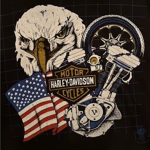 Vintage Harley Davidson tee front & back print Sz Large